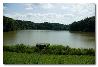 Fox Lake viewed from atop the dam -- click to enlarge