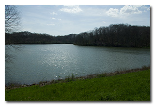 Fox Lake viewed from atop the dam
