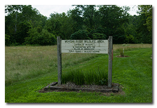 The Mohican River Wildlife Area sign
