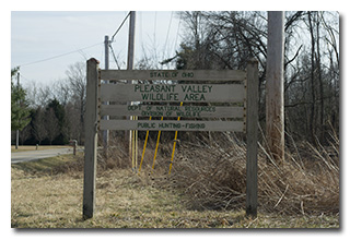 The Pleasant Valley Wildlife Area sign