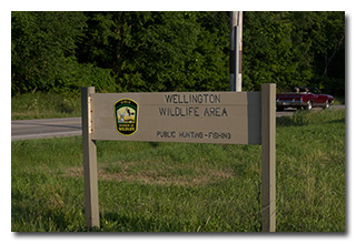 The Wellington Wildlife Area sign