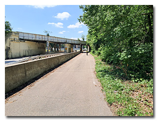 the bikepath passes under a railroad overpass
