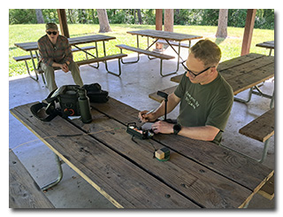 Tom operates the station