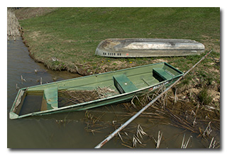 A sunken boat