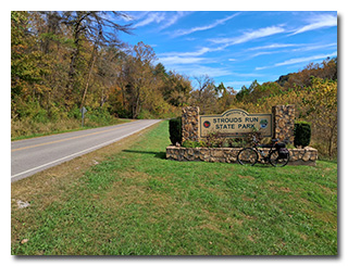 Strouds Run State Park Sign