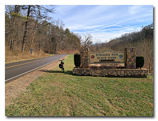 Strouds Run State Park Sign