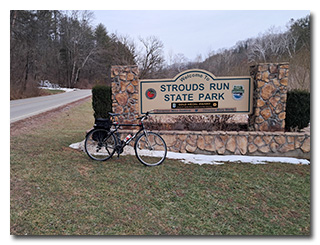 Strouds Run State Park Sign
