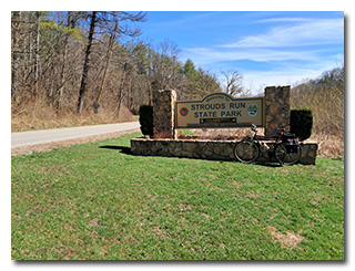 Strouds Run State Park Sign