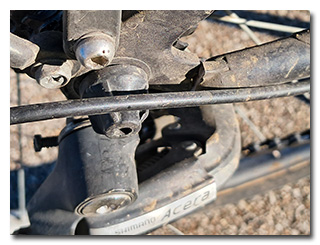 a broken bicycle frame