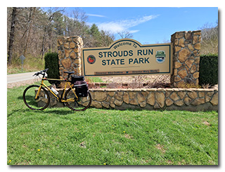 Strouds Run State Park Sign