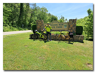 Strouds Run State Park sign
