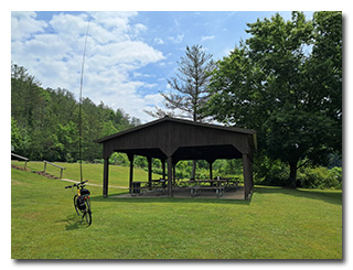 Eric's station at the picnic shelter