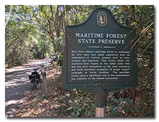 Maritime Forest State Preserve marker