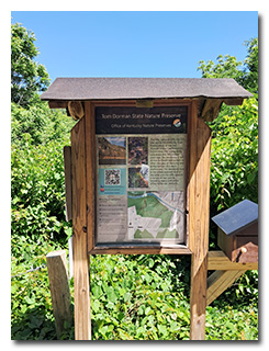 The Tom Dorman State Nature Preserve information kiosk