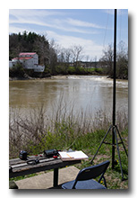 Eric's station overlooking the Hocking River -- click to enlarge