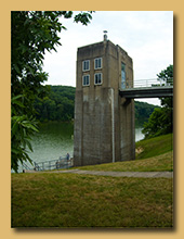 A View of the Tom Jenkins Dam pumping station -- click to enlarge