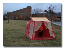'RAT tent in front of library -- click to enlarge